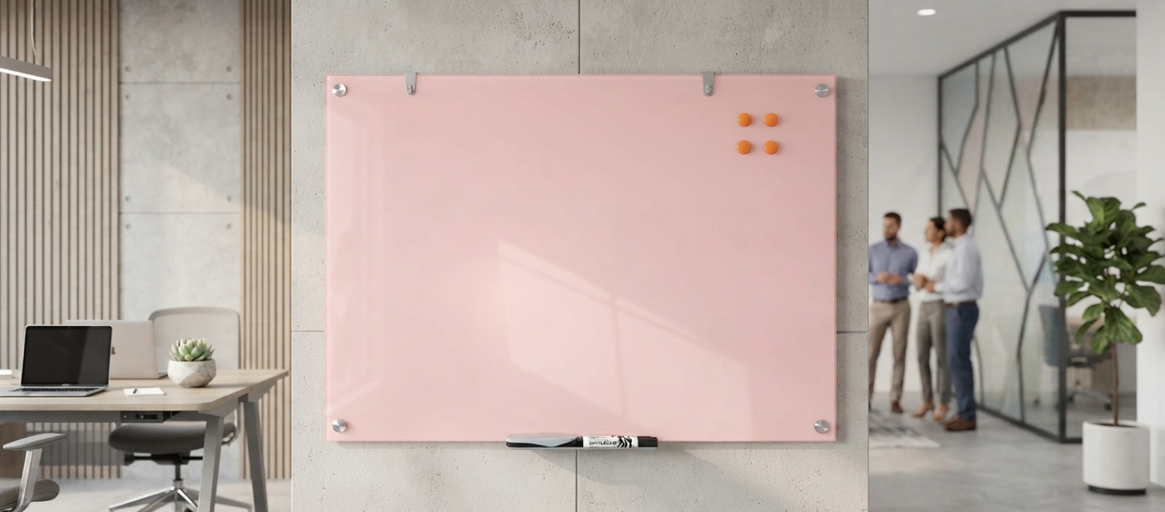 Blush Pink Colorway Magnetic Glass Dry Erase Board
