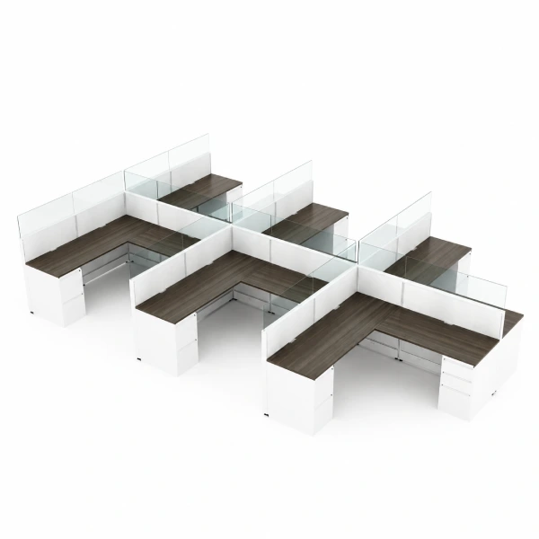 Compile Quickship 6-Person Modular Cubicle Workstation with Storage-product