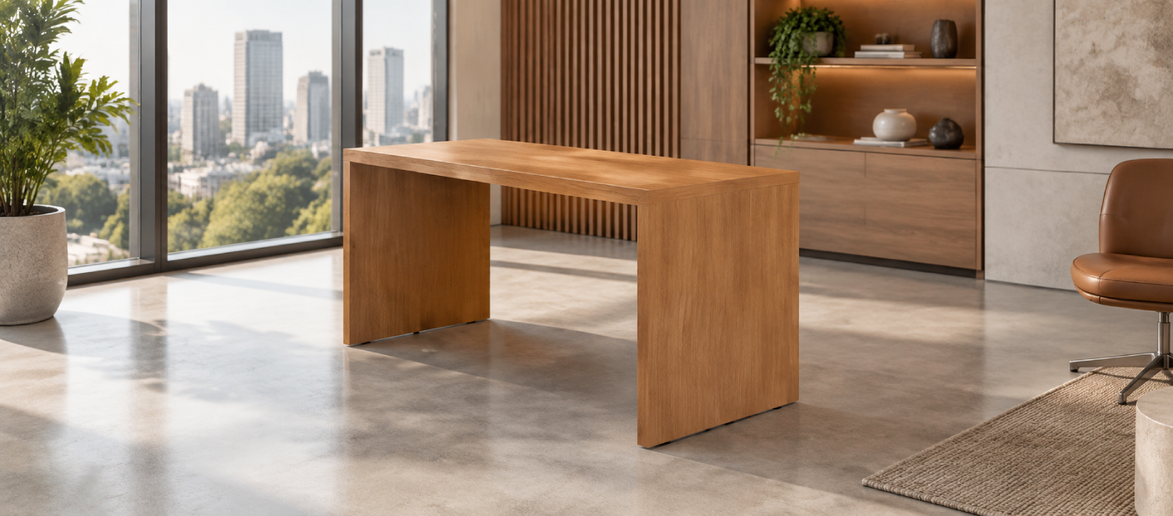 Confluence Parsons Table Natural Brown