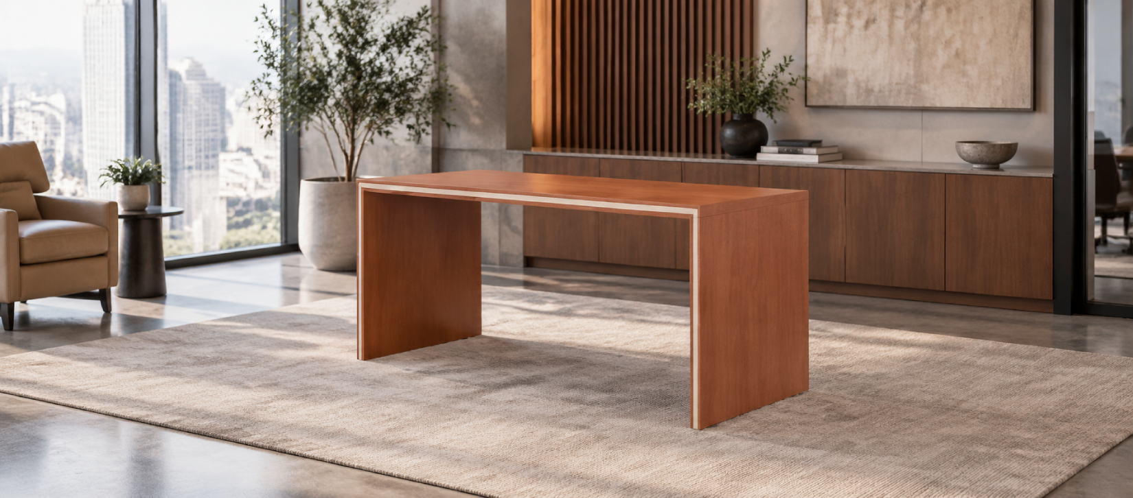 Confluence Parsons Table Warm Brown