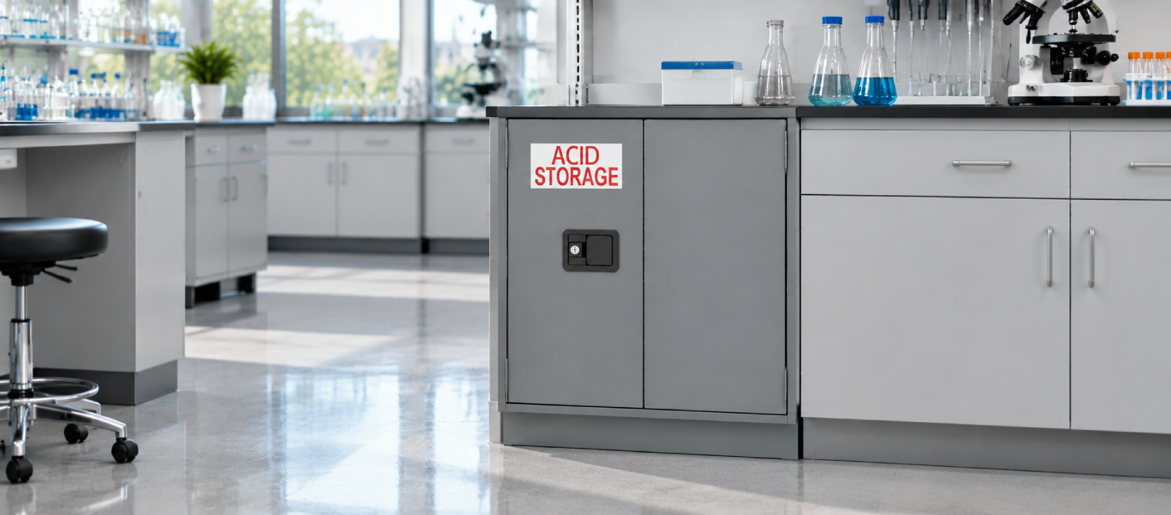 Custom Lab Casework Acid and Flammable Cabinet