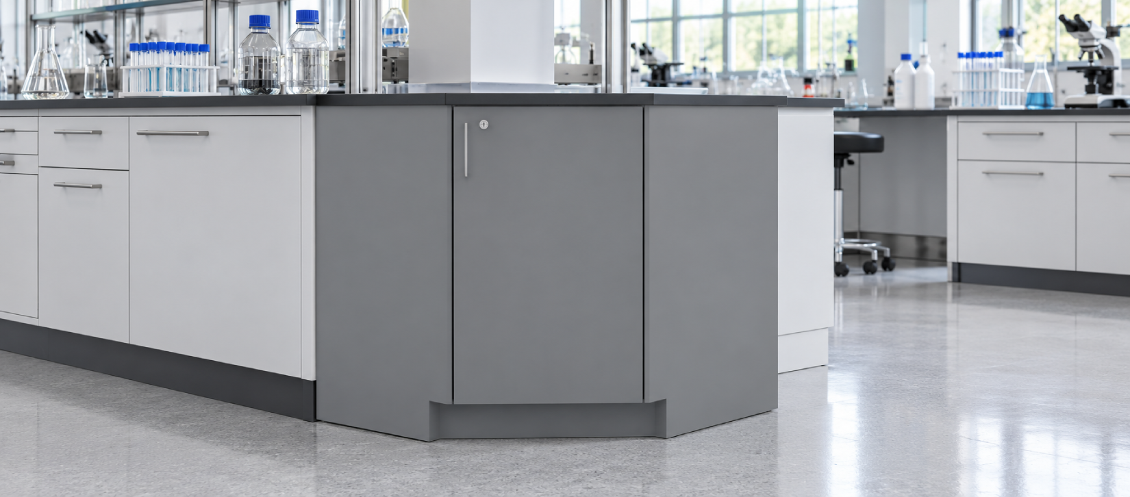 Custom Lab Casework Corner Base Cabinet