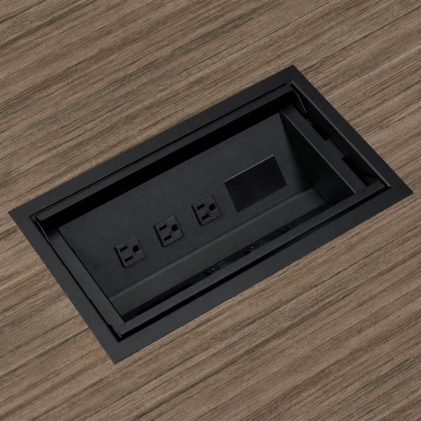 DPC Slim Black Recessed Workstation Power Center