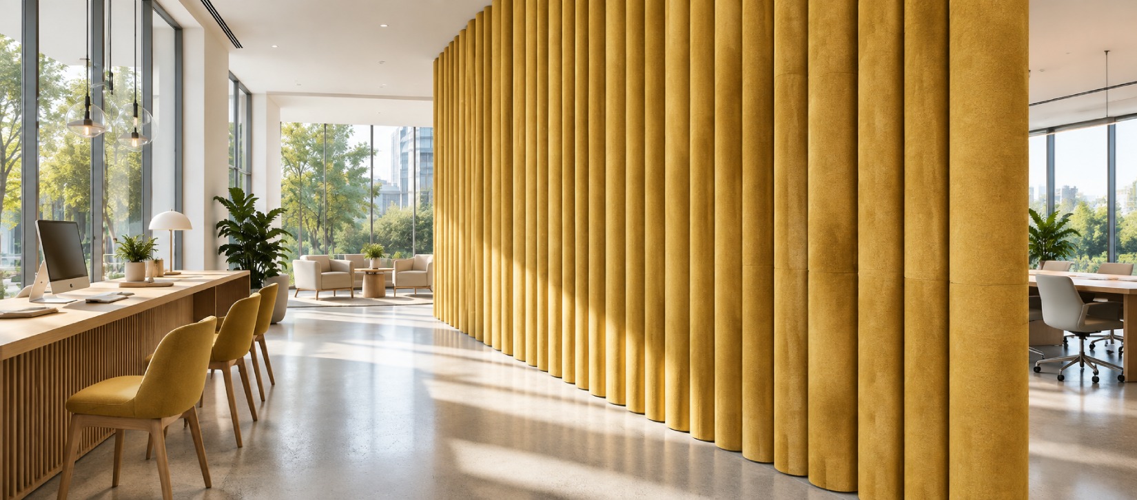Demi Felt Wall Panels - Gold Sand