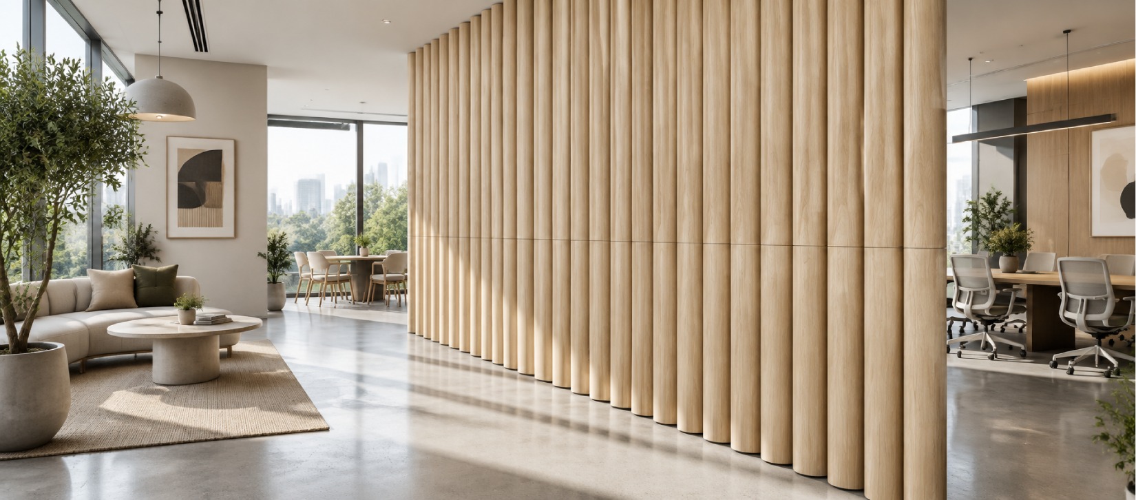 Demi Felt Wall Panels - Plywood