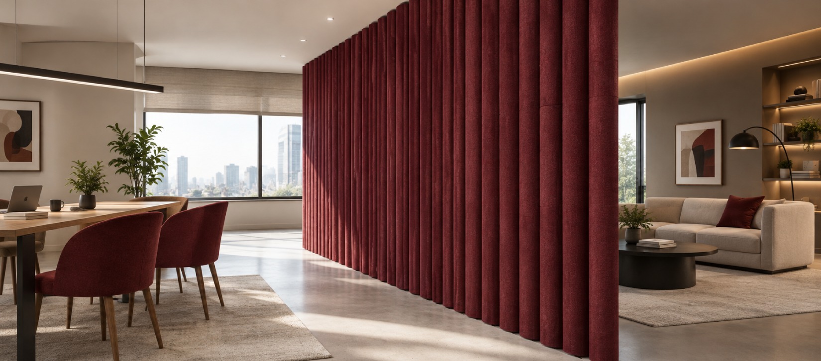 Demi Felt Wall Panels - Wine