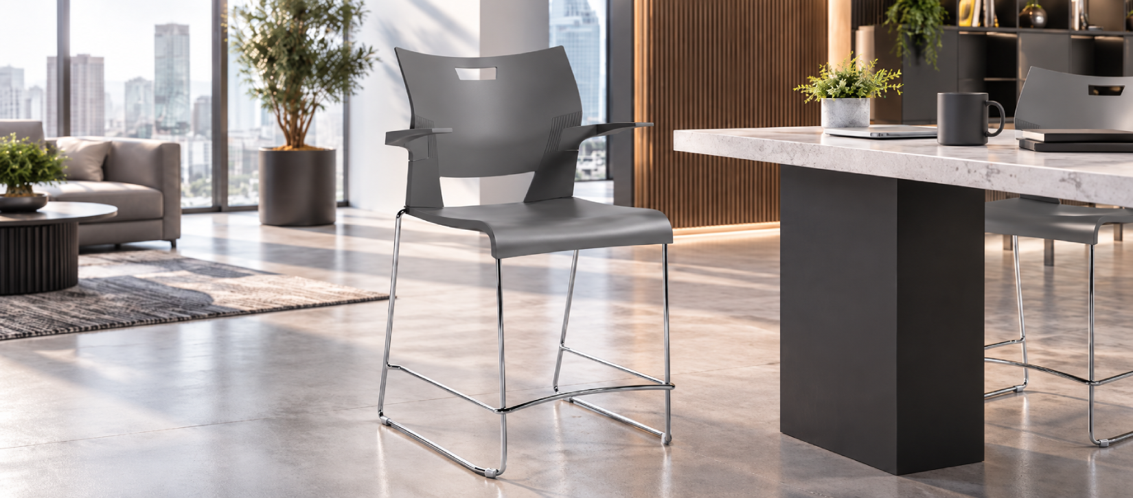 Duet Counter Height Stool with Arms