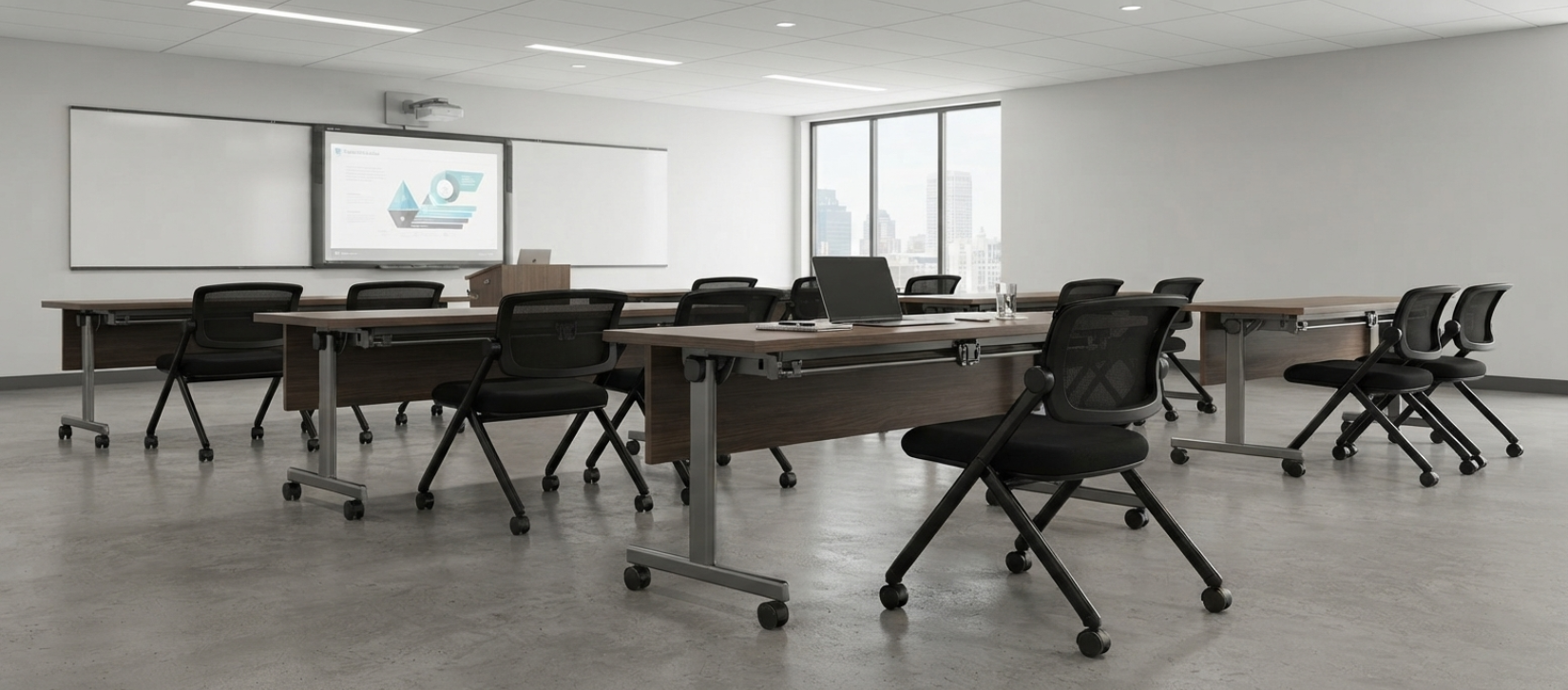 Flip-Top Training Table and Chair Set – Nesting Chairs
