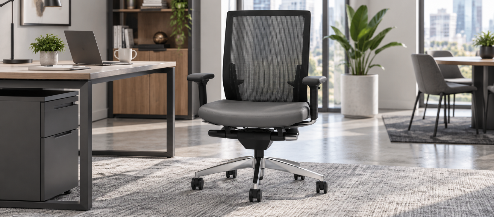 G20 Mesh Back Task Chair, Synchro-Tilt, Adjustable Arms