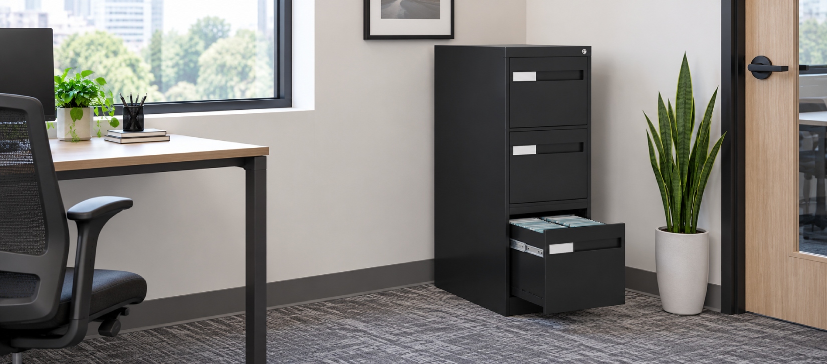 3-Drawer Metal Vertical Filing Cabinet