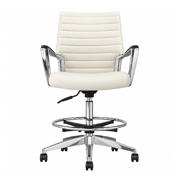 Global Accord White Height Adjustable Stool