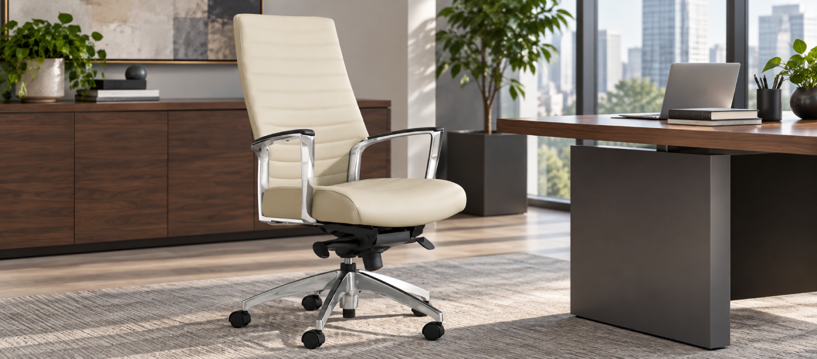 Global Accord White High Back Executive Chair