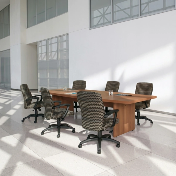 Global Boardroom Tables Series Cherry Boat Shaped Conference