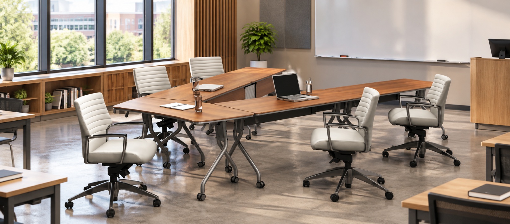 Global Bungee U-Shaped Modular Training Tables