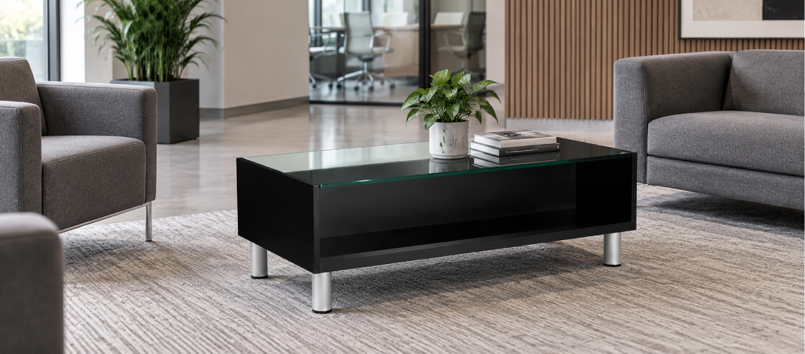 Global Citi Lounge Tables Rectangular Glass Top