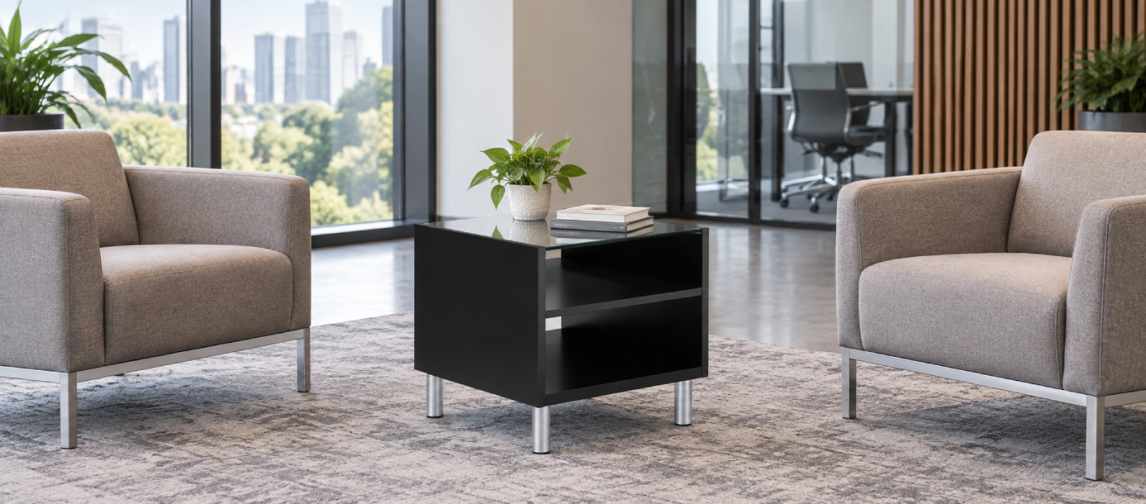 Global Citi Lounge Tables Square Glass Top