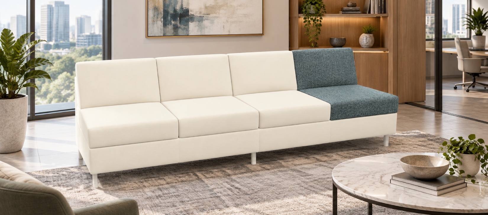 Global Citi Square Armless Four-Seater Lounge Sofa – S7884NA