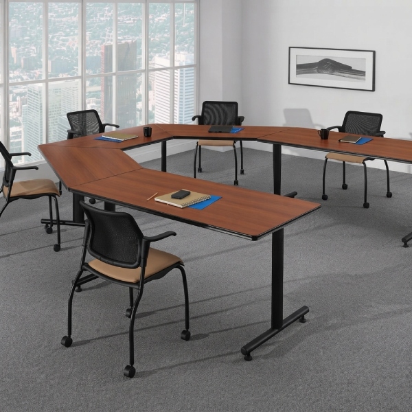Global ConnecTABLES Cherry U-Shaped Modular Training Table-product
