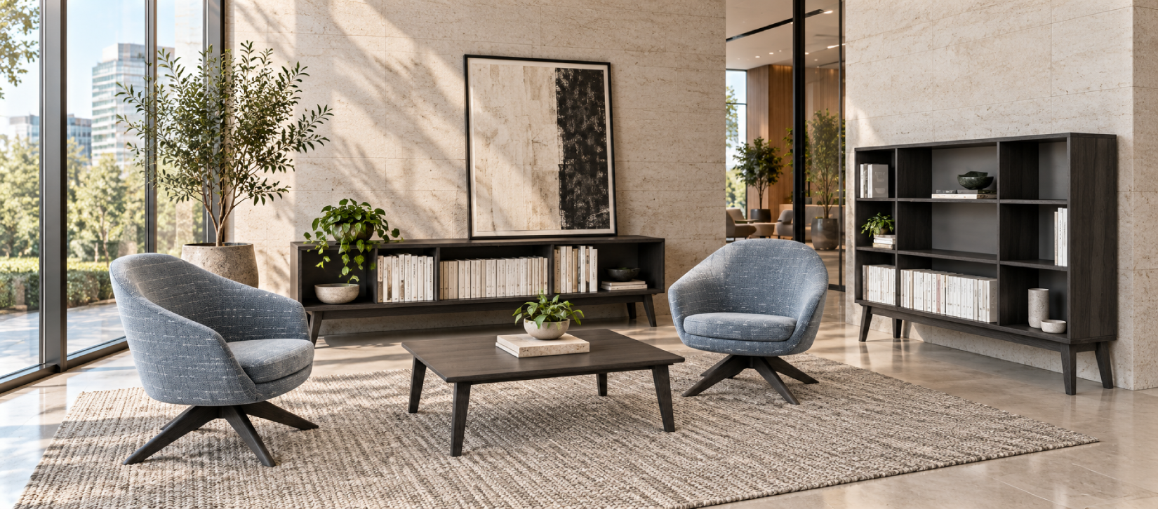 Global Corby Modular Veneer Executive Desk