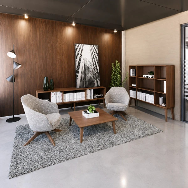Global Corby Modular Veneer Executive Office Desk