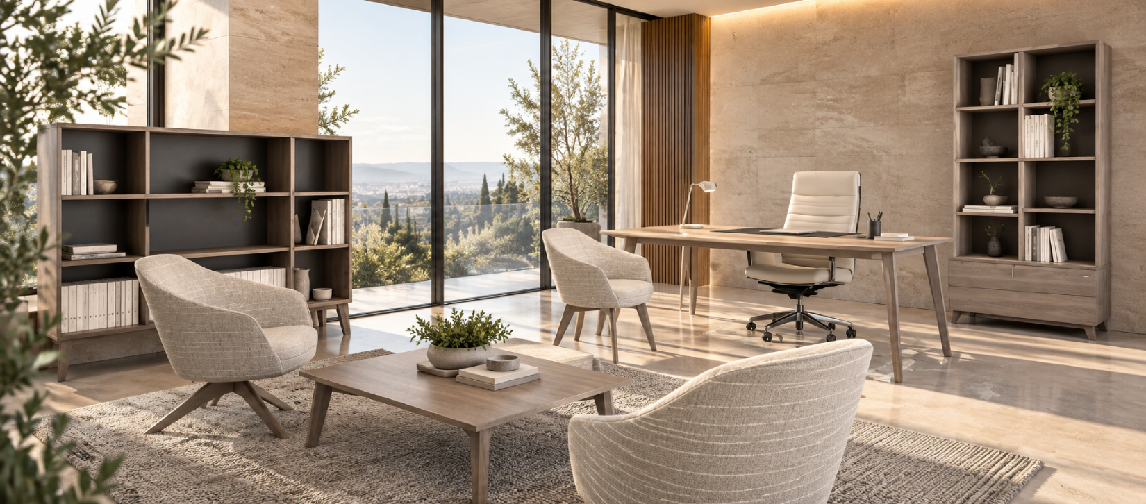 Global Corby Modular Veneer Office Desk