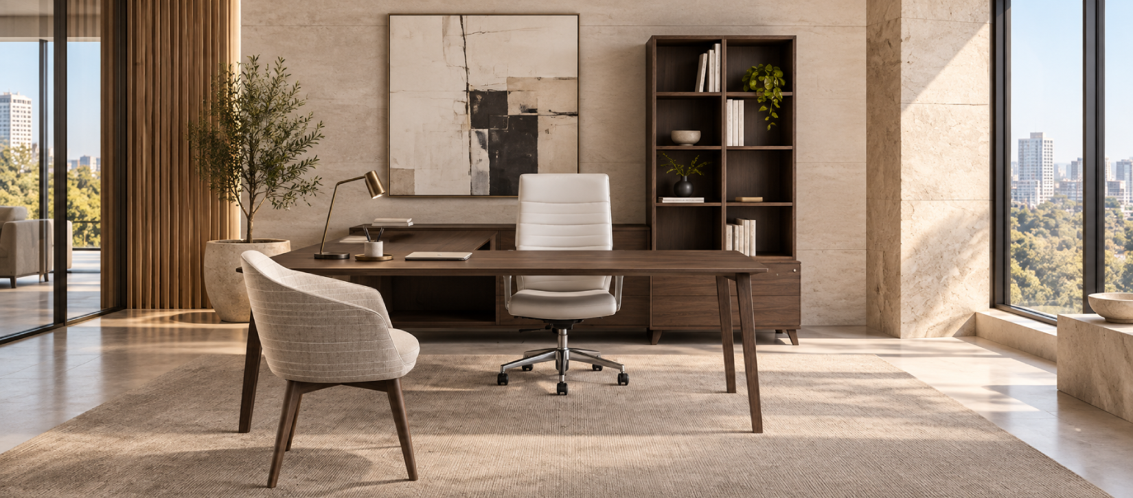 Global Corby Custom Veneer Office Workstation