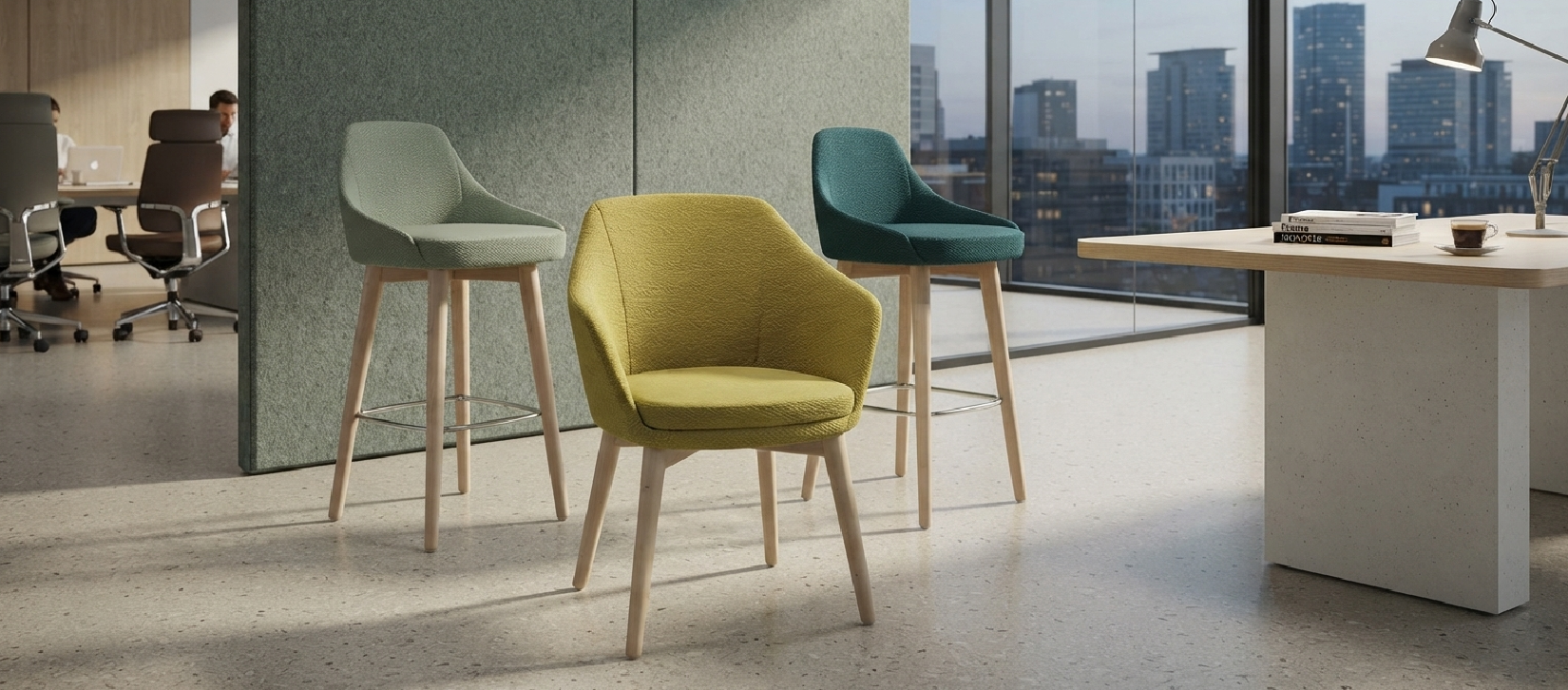 Global Drift Office Guest Chair with Wood Legs