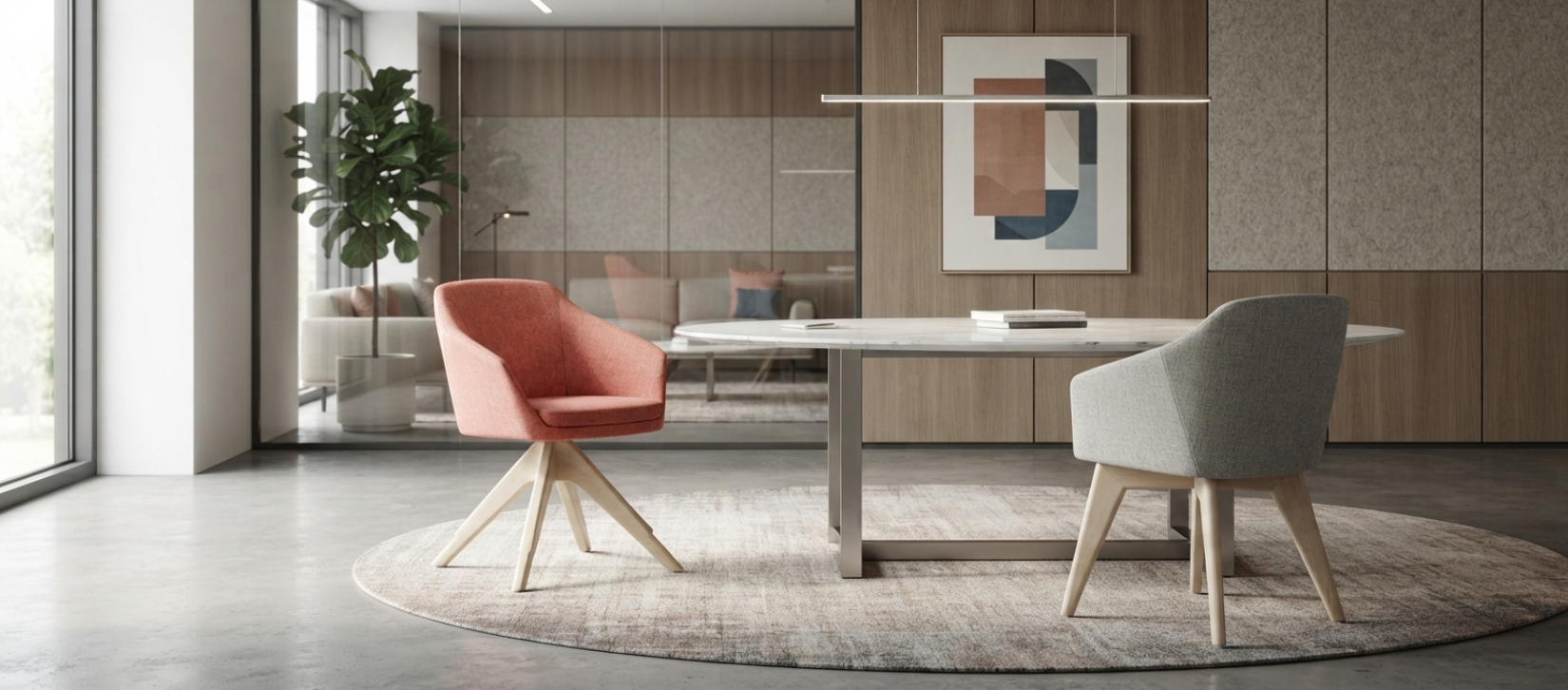 Global Drift Office Guest Chair with Wood Swivel Base