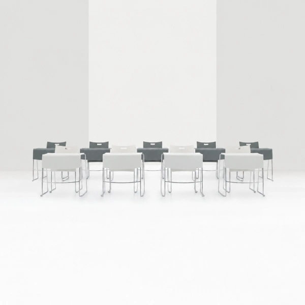 Global Duet Folding and Nesting Tables with White Finish