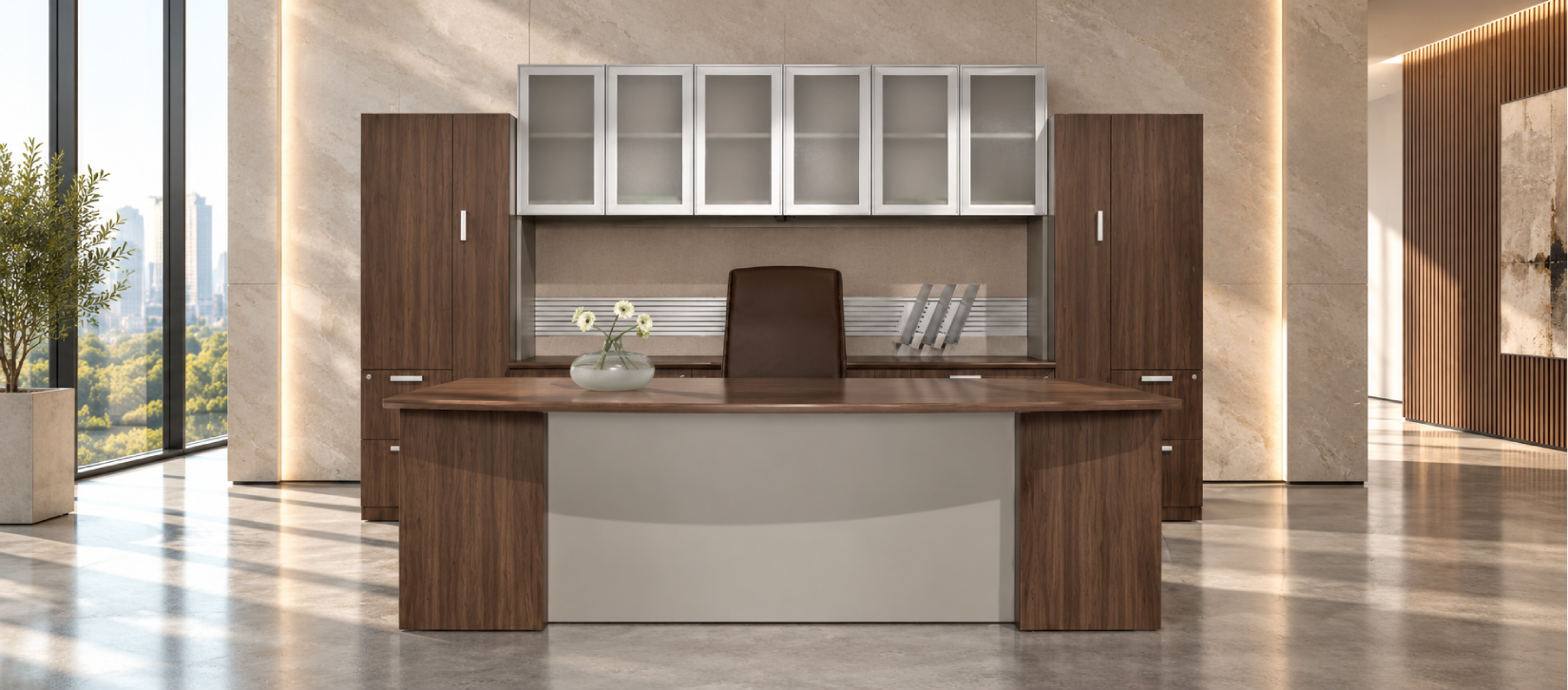 Global Dufferin Executive Veneer Desk