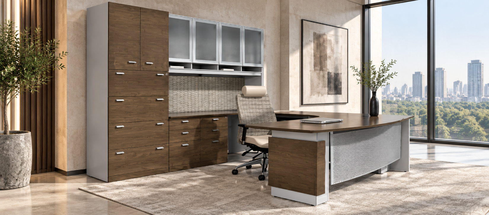 Global Dufferin Modern Veneer Desk