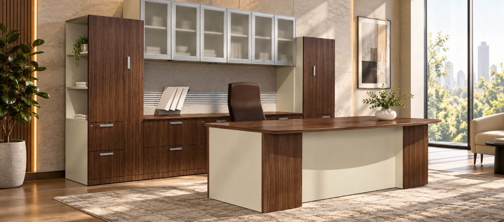 Global Dufferin Veneer Workstation Desk