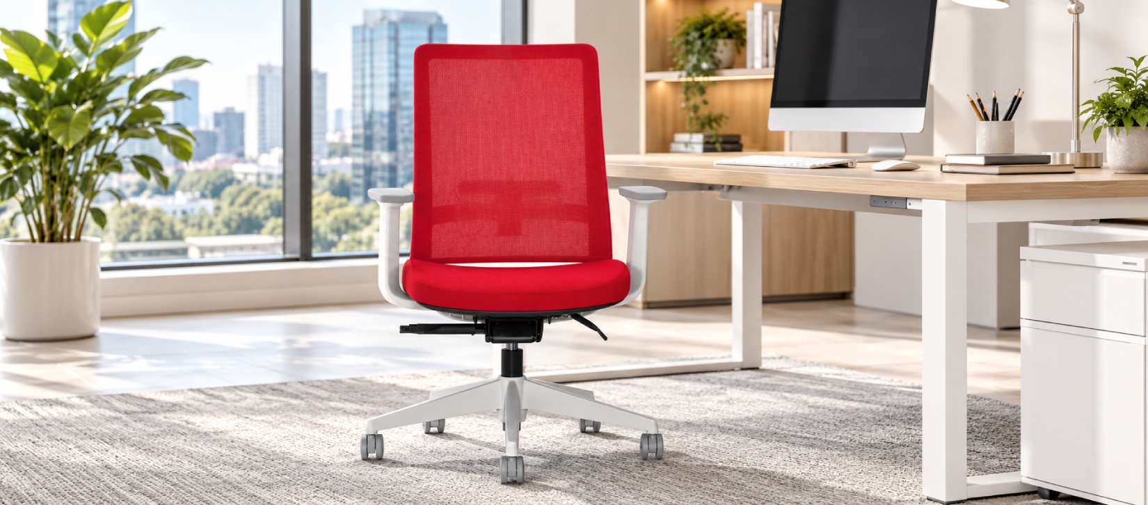 Global Factor Red Ergonomic Office Chair with Lumbar Support