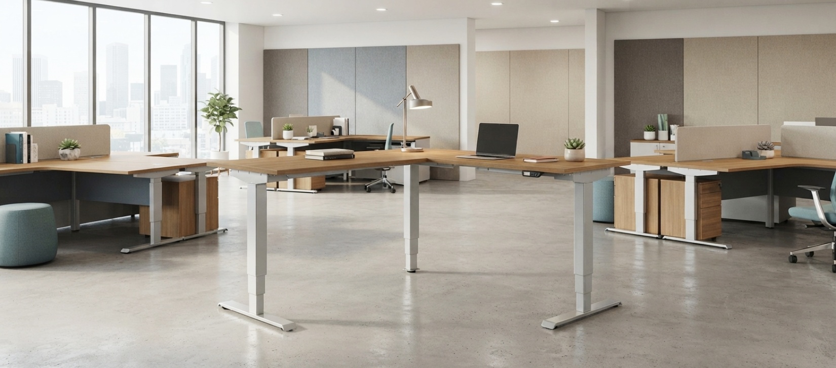 Global Foli L Shaped Height Adjustable Desk