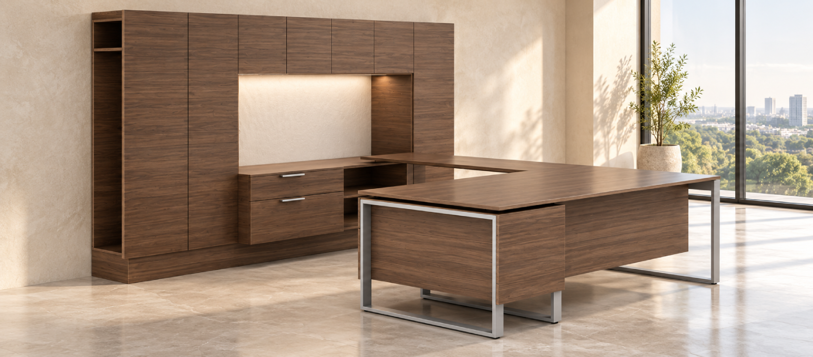 Global Foundations Contemporary Veneer Desk