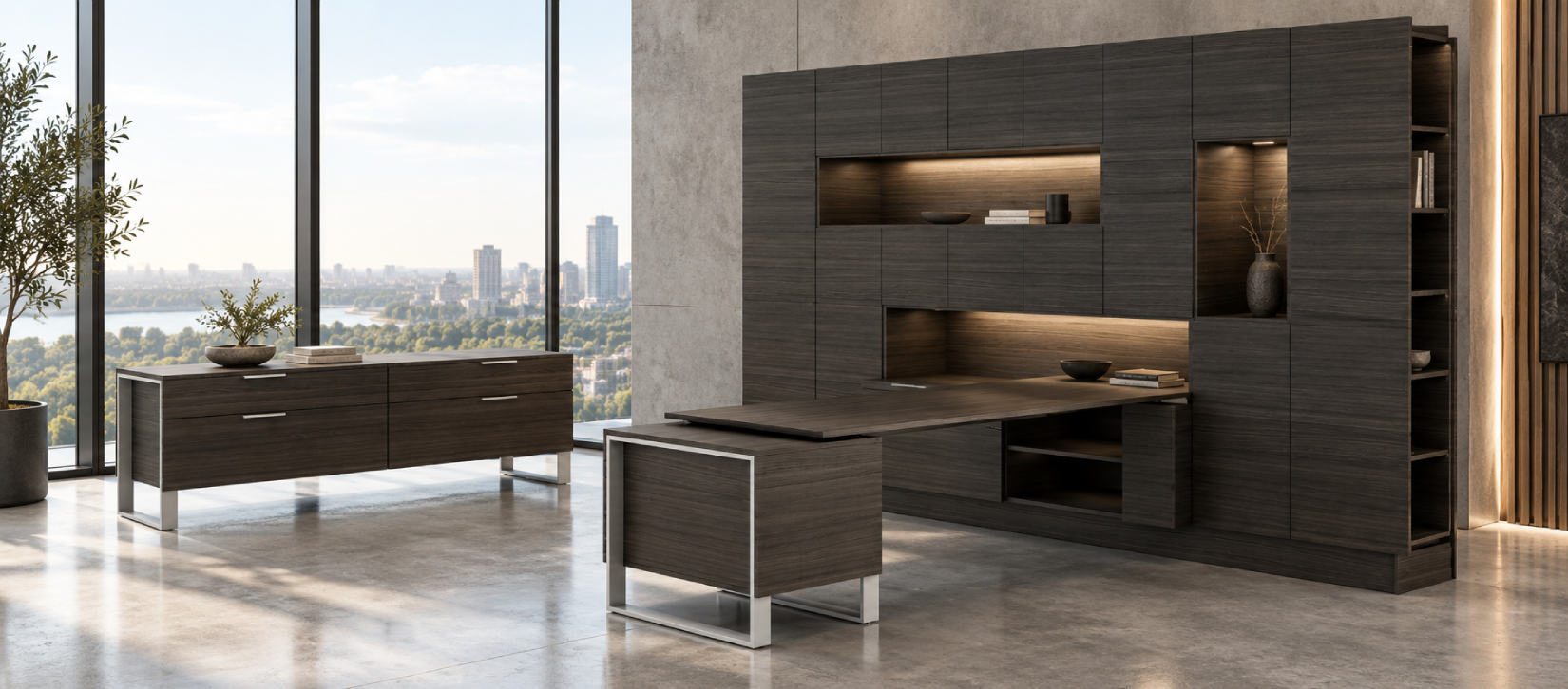 Global Foundations Premium Veneer Office Desk