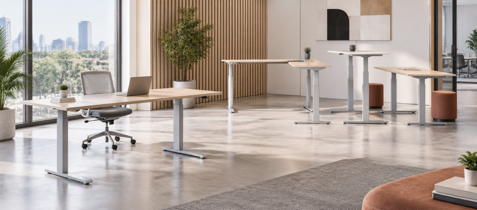 Global FreeFit Height Adjustable Desks and Tables Multi Table Collection
