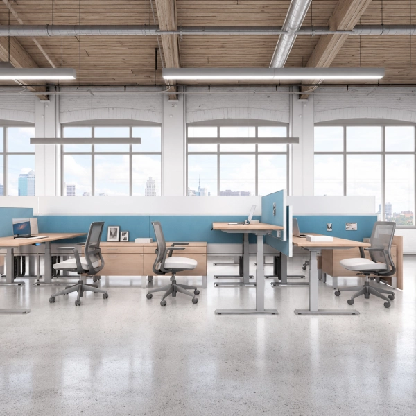 Global FreeFit Height Adjustable Desks and Tables Open Plan Workstations