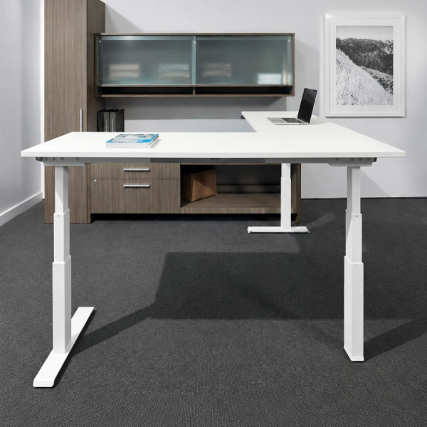 Global FreeFit Height-Adjustable L-Shaped Standing Desk