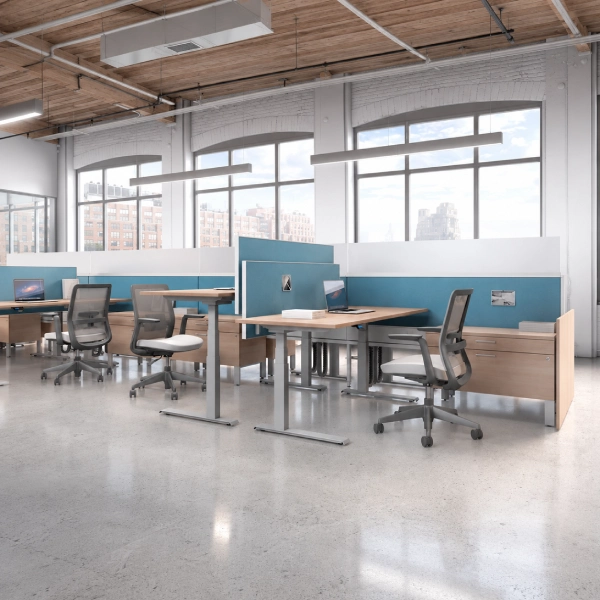 Global FreeFit Height Adjustable Tables Collaborative Benching Workstations