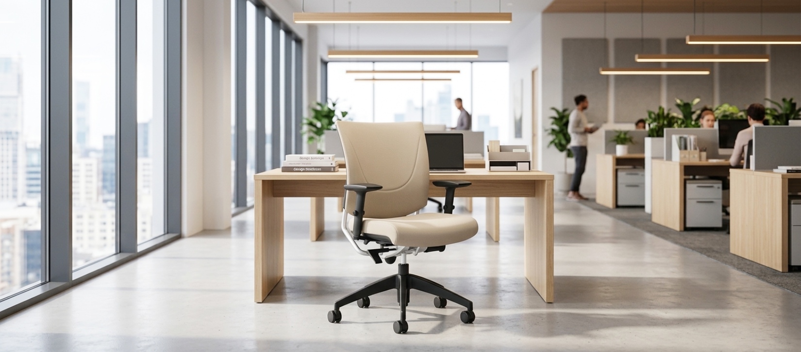 Global Graphic Beige Upholstered Office Chair