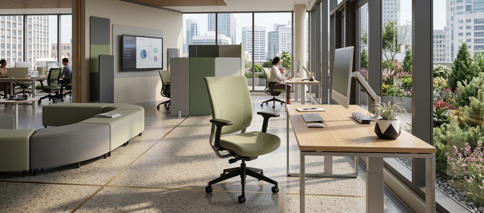 Global Graphic Olive Textured Ergonomic Office Chair