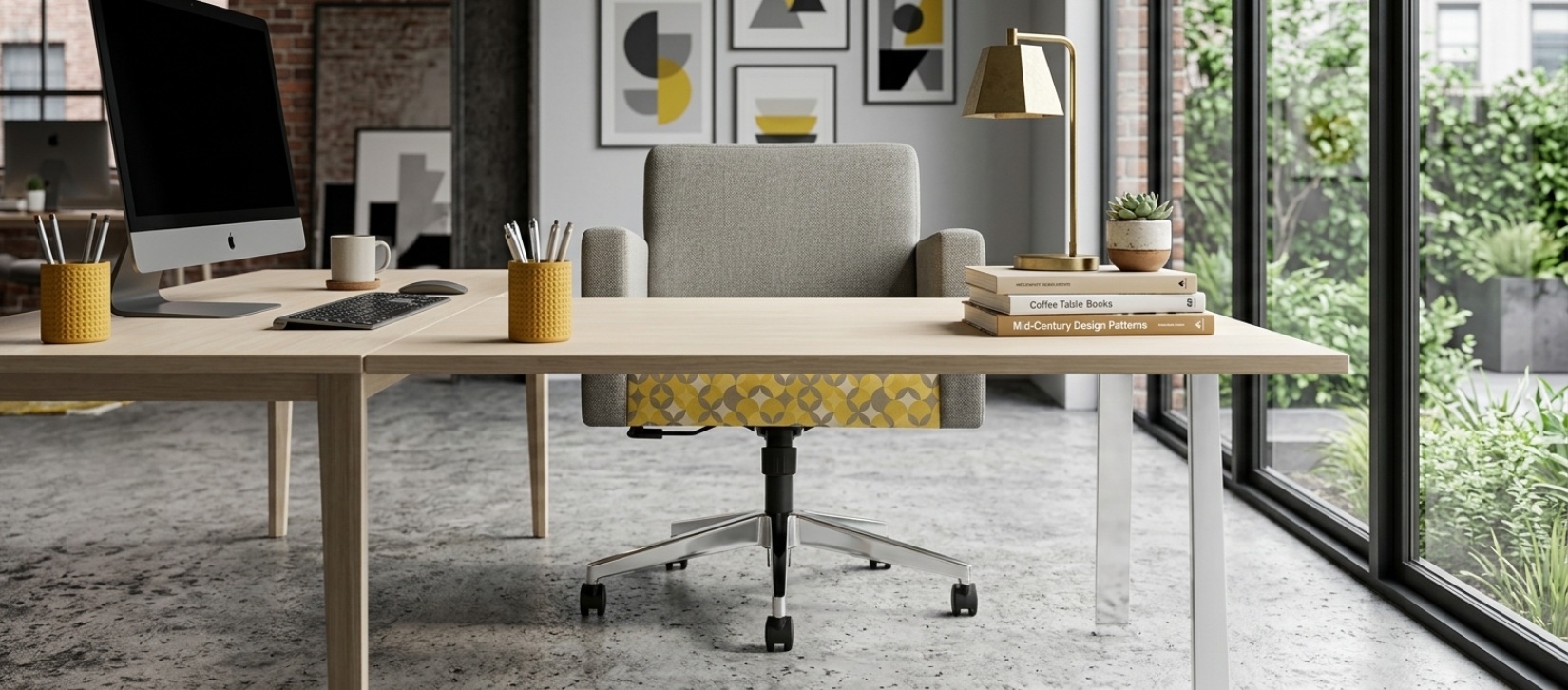 Global Jeo Two-Tone Patterned Lounge Chair with Casters