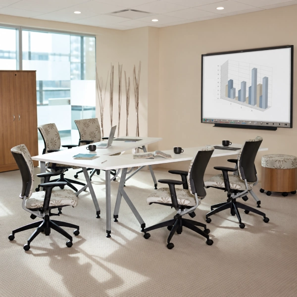 Global Junction Work and Training Tables White Modular