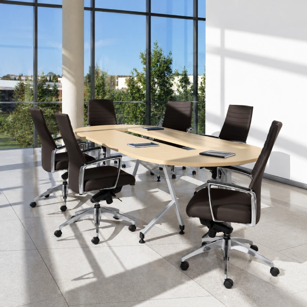Global Junction Work and Training Tables Woodgrain Racetrack-product