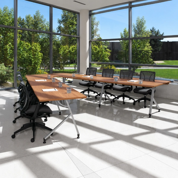 Global Junction Work and Training Tables Woodgrain U-Shaped-product