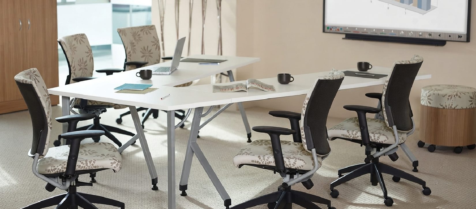 Global Junction Work and Training Tables – White Modular