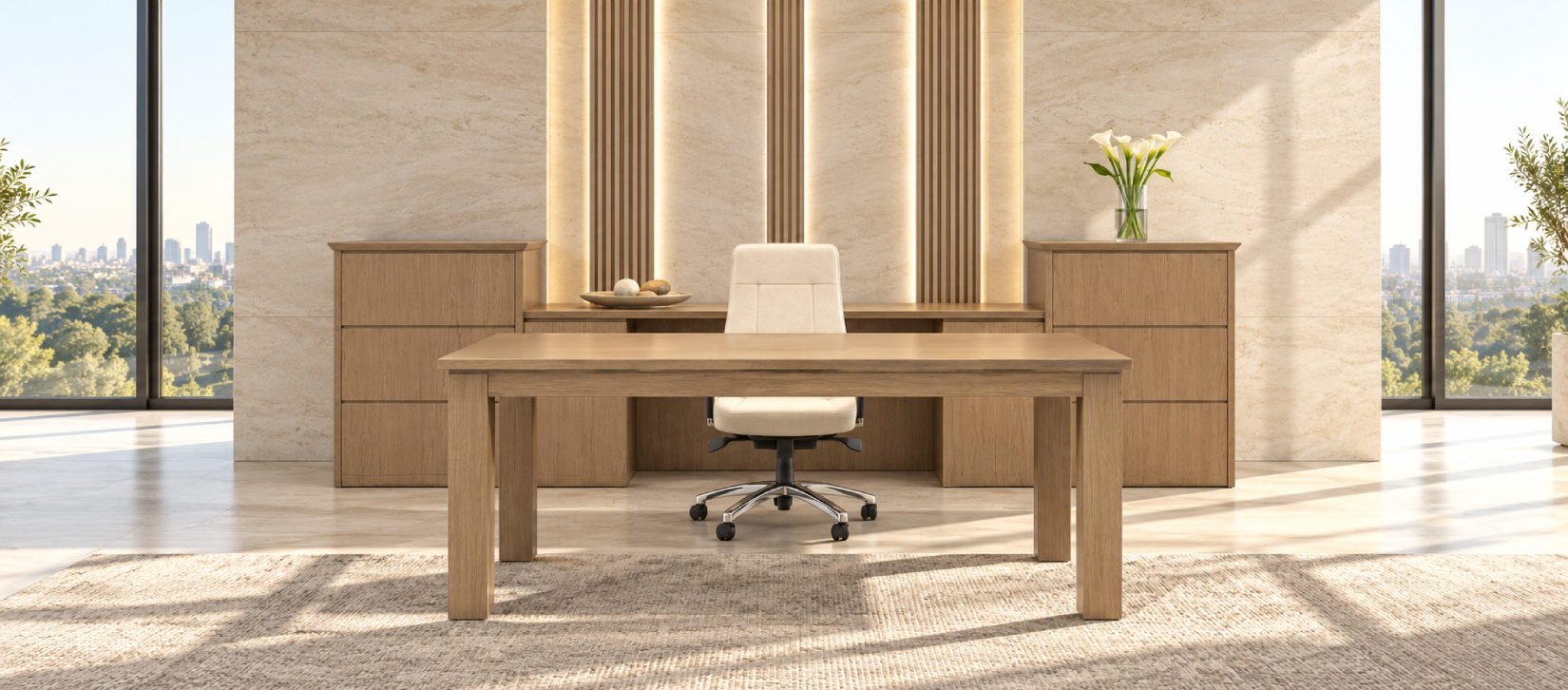 Global Kingston Modern Veneer Desk