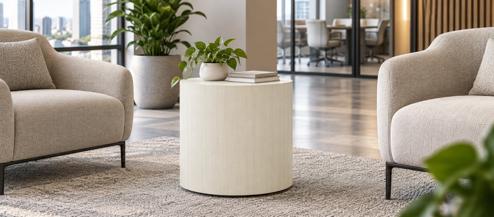 Global Laminate Lounge Cylinder Occasional Table