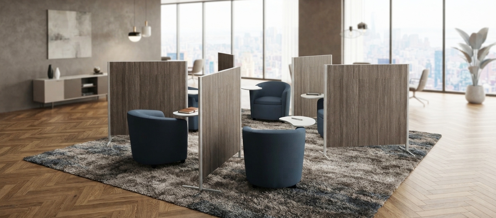 Global Linking Woodgrain Divider Panels